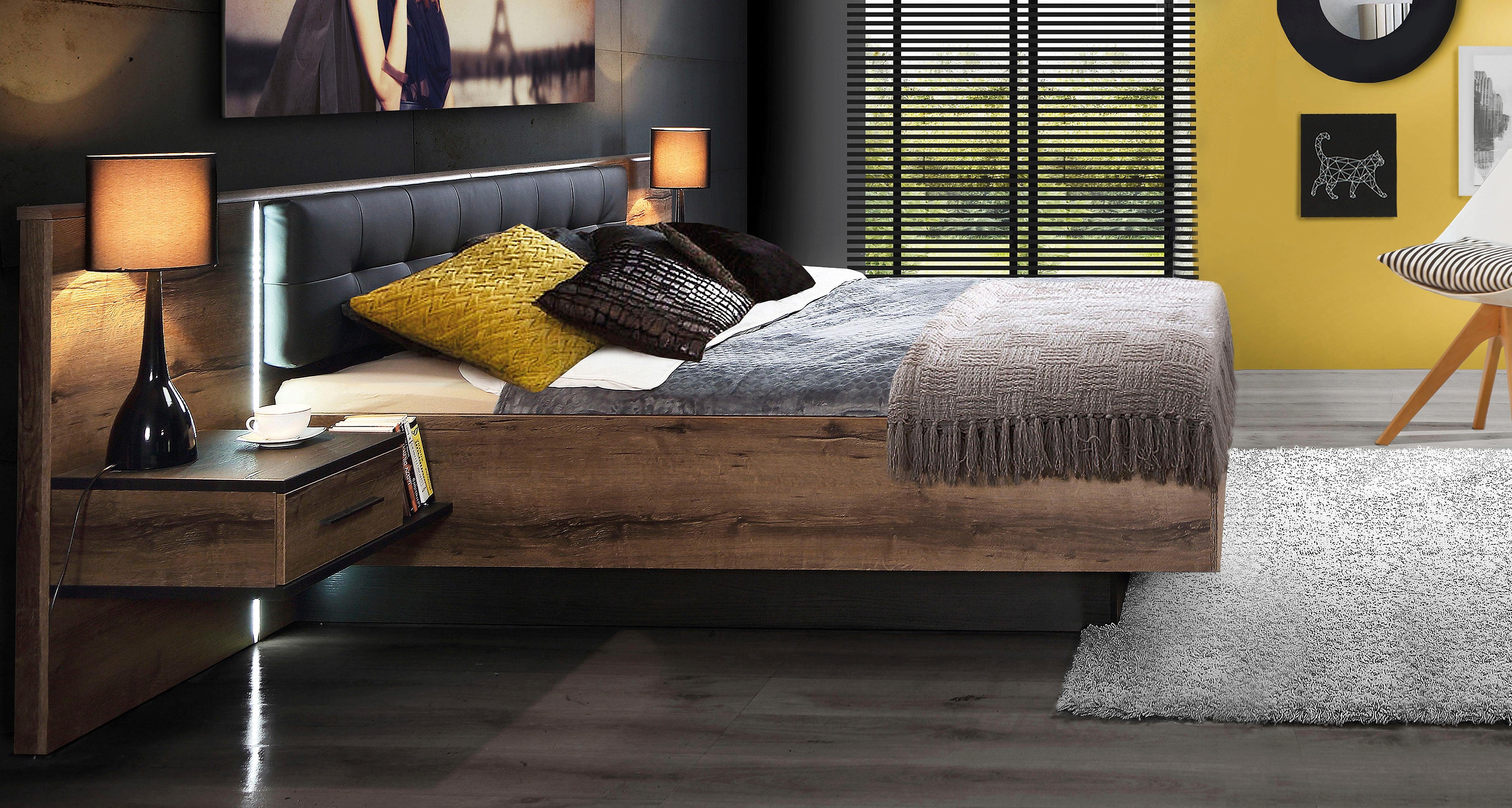 FORTE Bettanlage Bellevue, inkl. Lichtleiste im Kopfteil günstig online kaufen