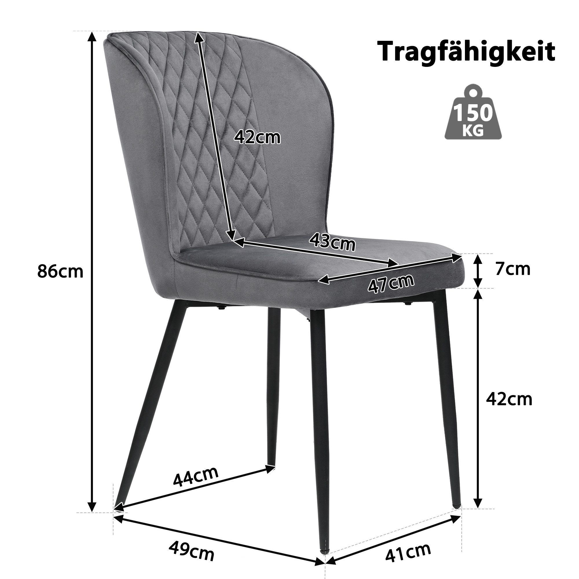 TavilaEcon Esszimmerstuhl Polsterstuhl Küchenstuhl mit Metallbeinen günstig online kaufen