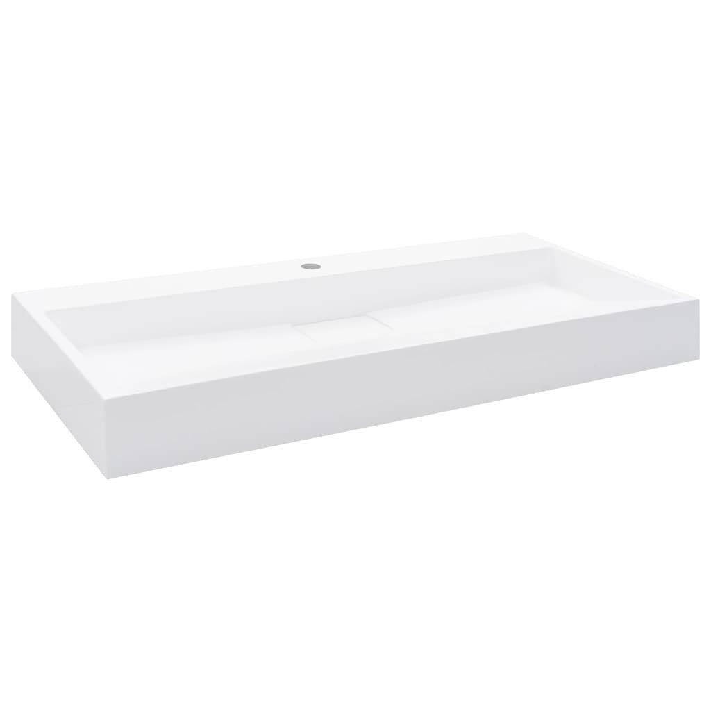 vidaXL Waschbecken Waschbecken 100 x 46 x 11 cm Mineralguss/Marmorguss Weiß