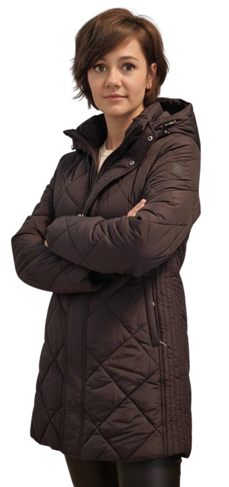 BLUE FLAME Steppmantel 60-313, Valino Rauten-Steppmantel mit Kapuze seitliche elastische Einsätze