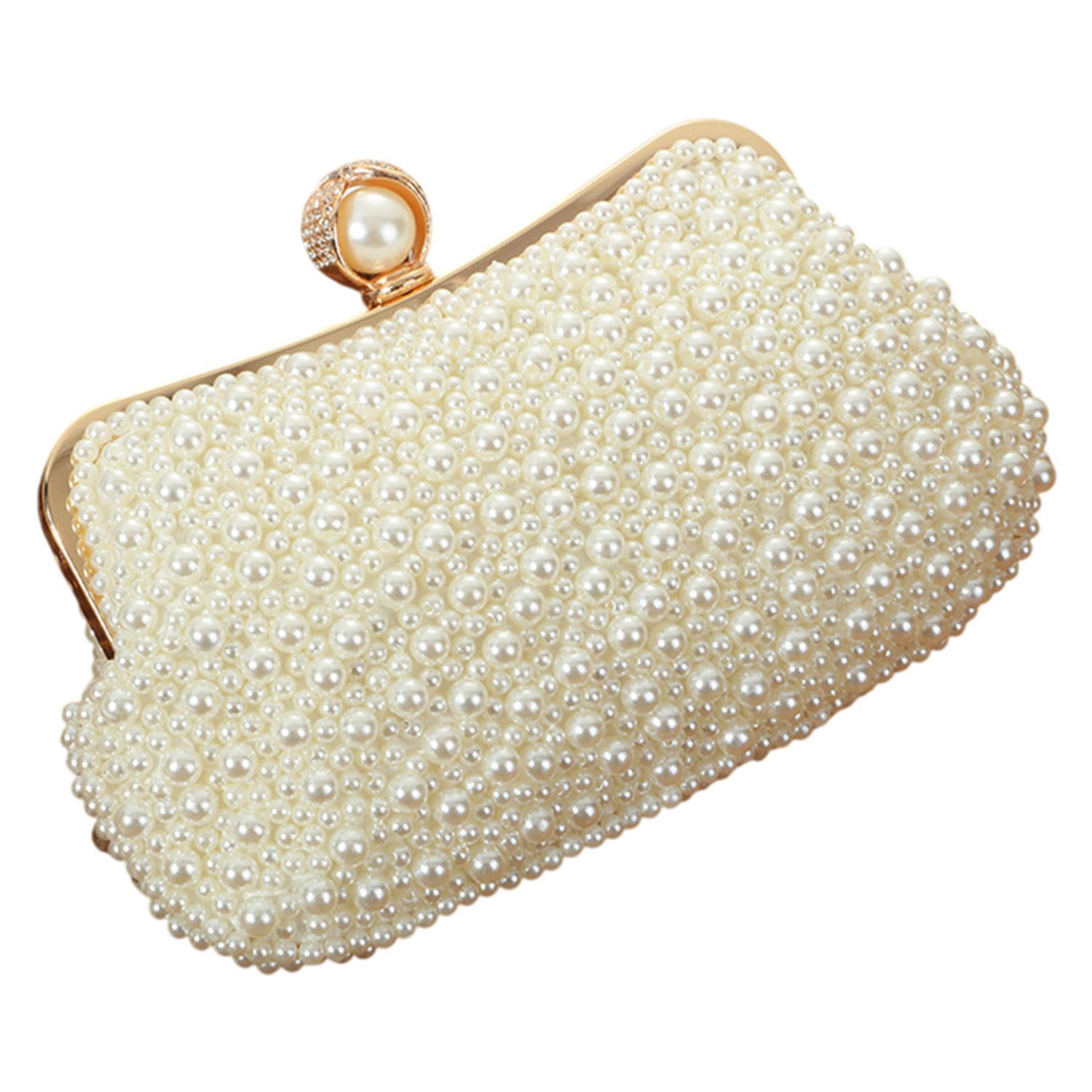 Refttenw Abendtasche Damen Clutch Elegante Handtasche mit Perlen, Kette Abn günstig online kaufen