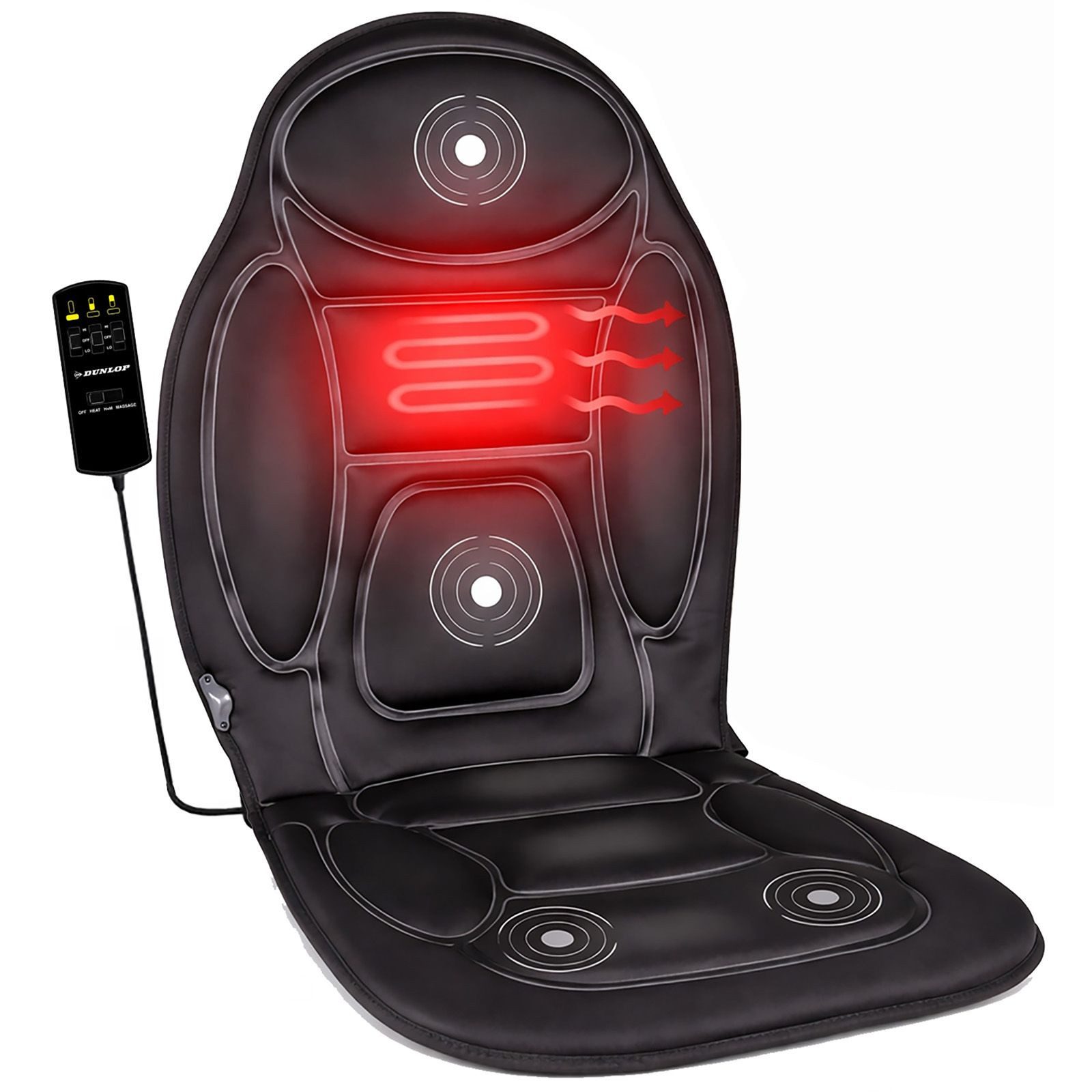 BURI Sitzheizkissen KFZ Massagesitz mit Heizfunktion Autositzheizung Sitzheizung Massage