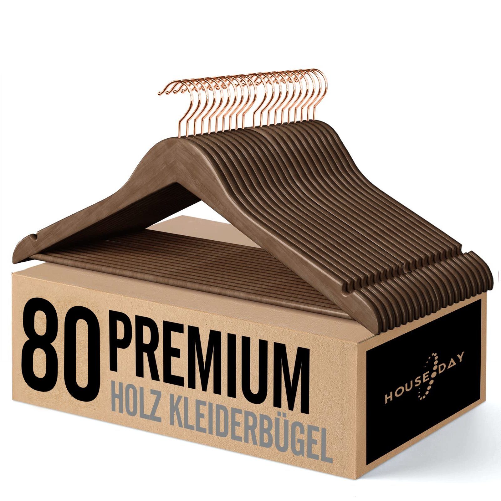 House Day Kleiderbügel Holz für Anzüge, rutschfest, (80-tlg), Kleiderbügel günstig online kaufen
