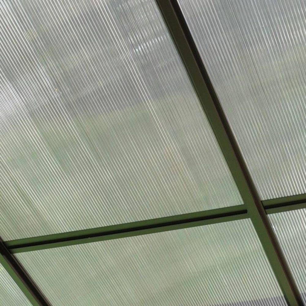 Leco Pavillon-Ersatzdach Dachplatten-Set grau-transparent für Terrassendach MELANIE 4x3 m *, ca. 7 mm dick