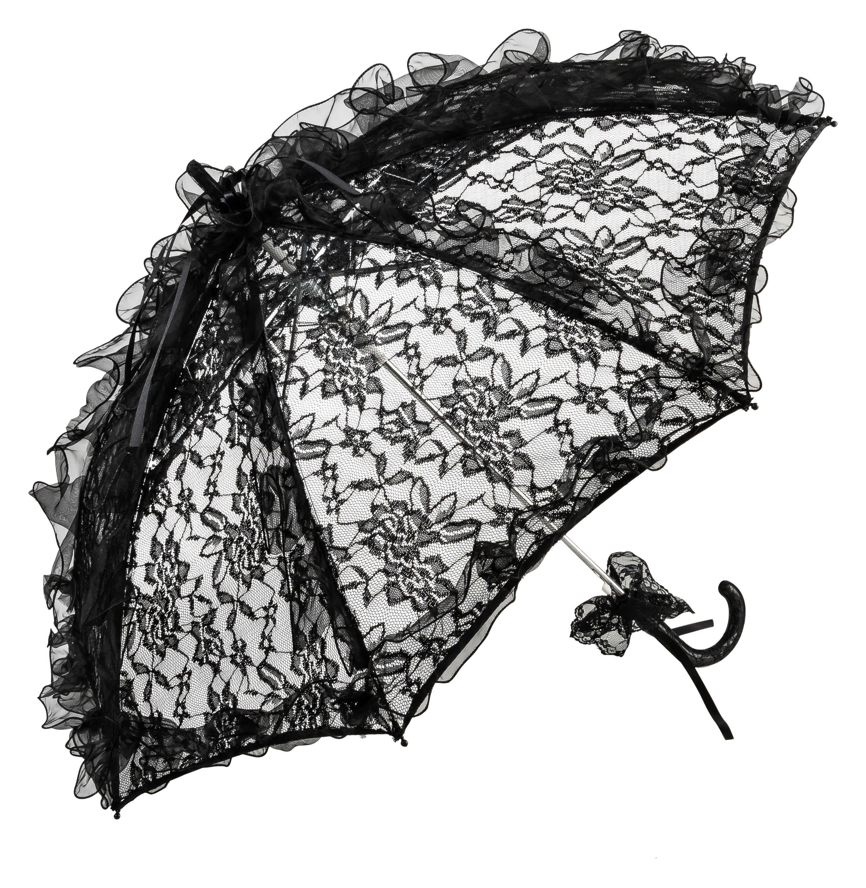Hochzeitsschirm Désirée Stockregenschirm Spitzenschirm Lilienfeld von Brautschirm schwarz
