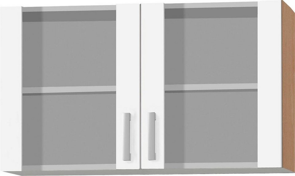 OPTIFIT Hängeschrank Odense 100 cm breit, mit 2 Türen mit Grauglaseinsatz