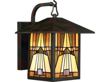 meineWunschleuchte LED Außen-Wandleuchte, LED wechselbar, warmweiß, Tiffany Lampe Landhaus-stil Fassaden-beleuchtung Hauswand, Höhe 31cm