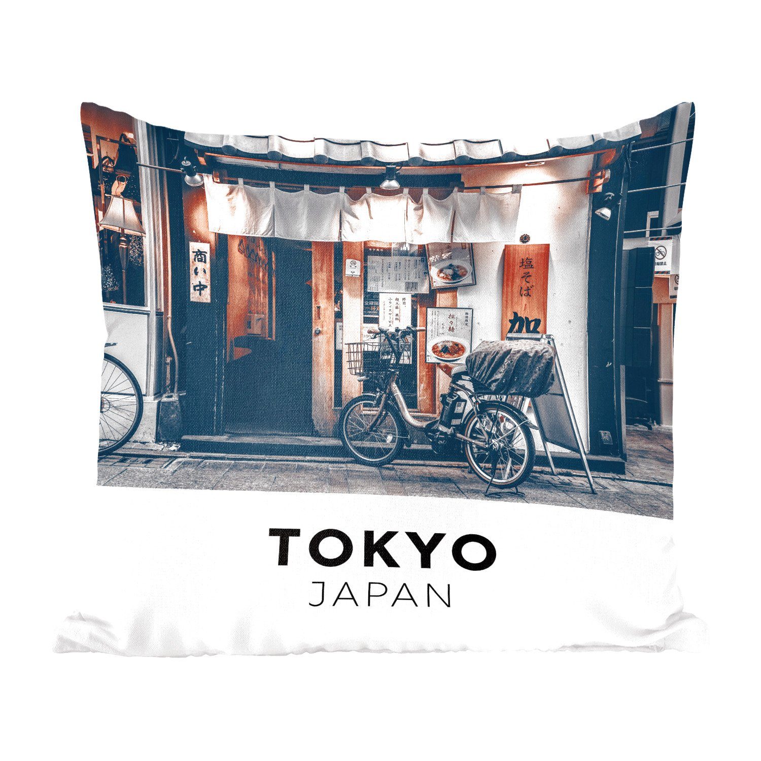 MuchoWow Dekokissen Tokio - Japan - Restaurant, Zierkissen mit Füllung für Wohzimmer, Schlafzimmer, Deko, Sofakissen