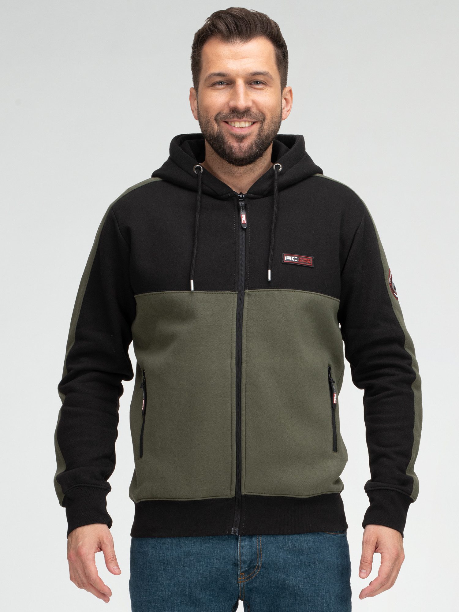 Rock Creek Kapuzenpullover Sweatjacke Herren Hoodie Reißverschluss H-410 mit Stehkragen – Bild 4 von 5