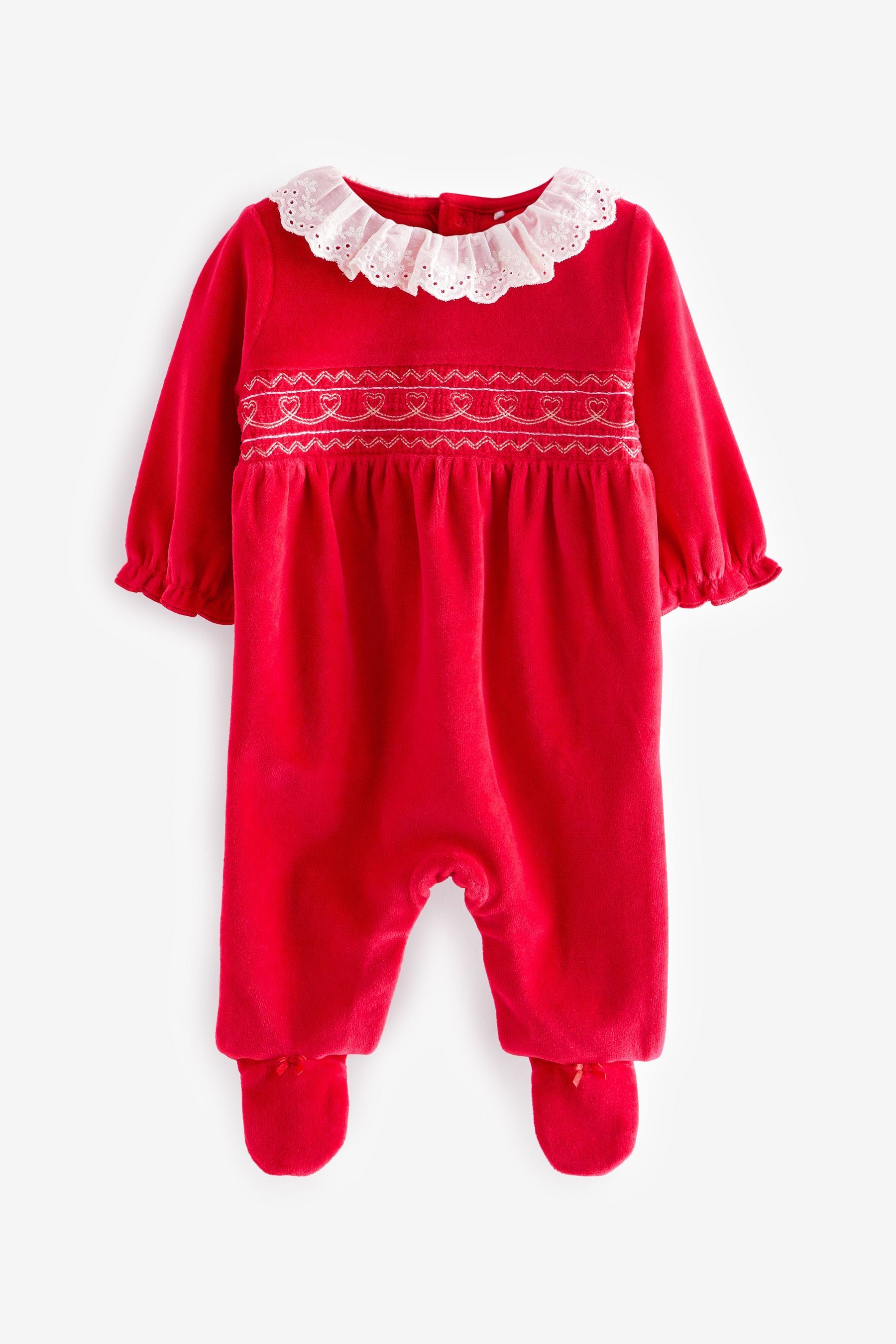 Baby-Schlafanzug mit Velourskragen Next Schlafoverall (1-tlg)