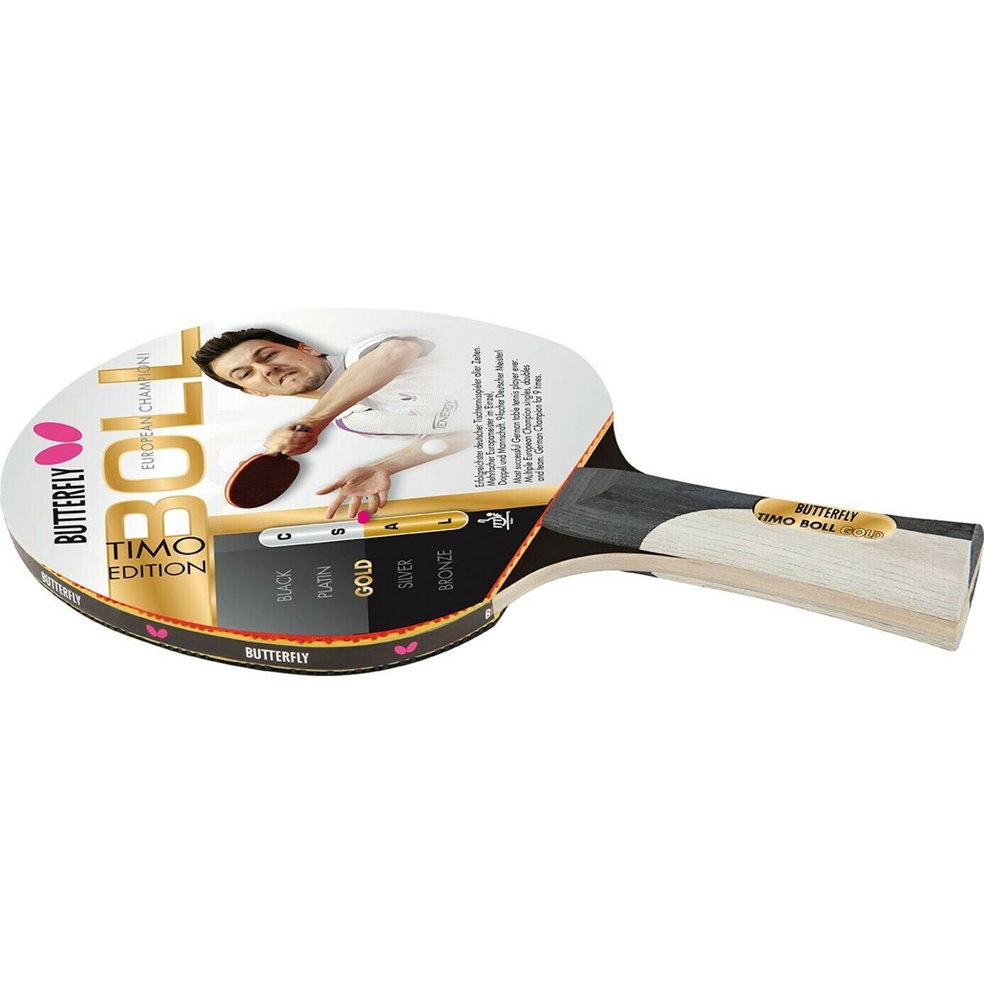 Butterfly Tischtennisschläger 2x Timo Boll Gold 85020 + 2x Drive Case 1 + Bälle, Tischtennis Schläger Set Tischtennisset Table Tennis Bat Racket