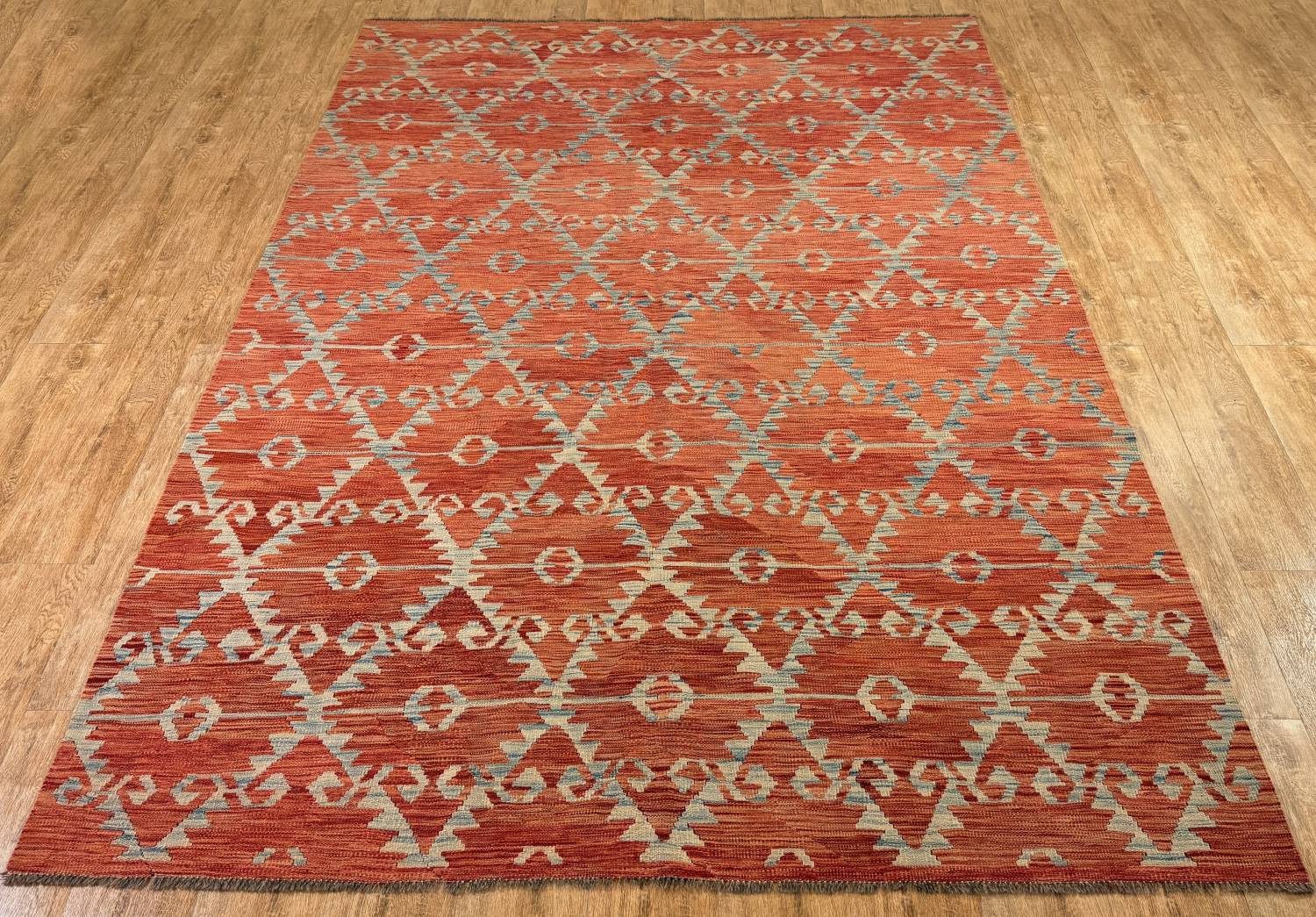 Rug Studios Teppich KELIM ORIGINAL HANDGEARBEITET, Rechteckig, Höhe: 5 mm, Handgefertigt, 199 x 297 cm, Kupfer