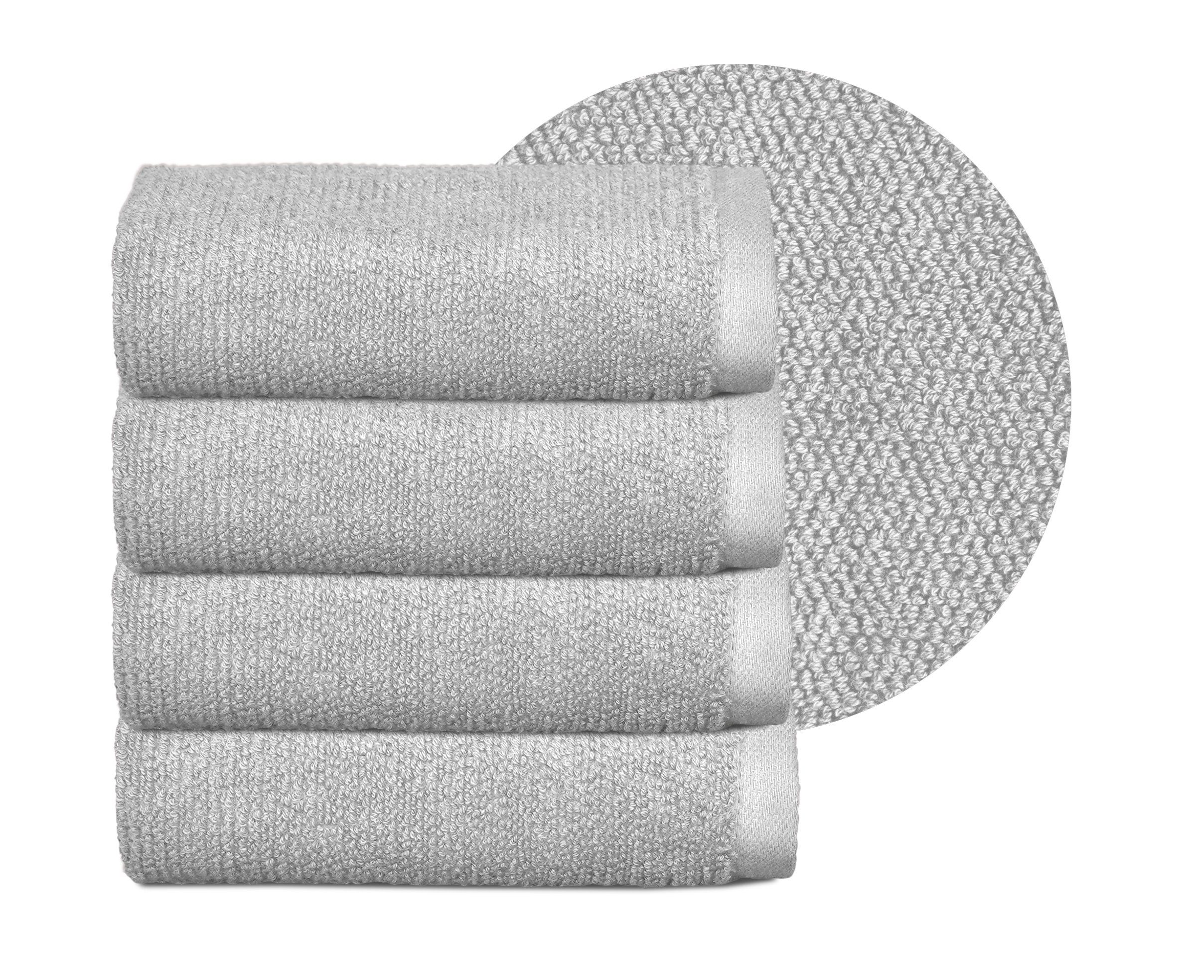 Beautex Handtuch Set Handtuch Set, Made in Europe, Frottier, (Multischlaufen-Optik, Frottier Premium Set aus 100% Baumwolle 550g/m) Hellgrau