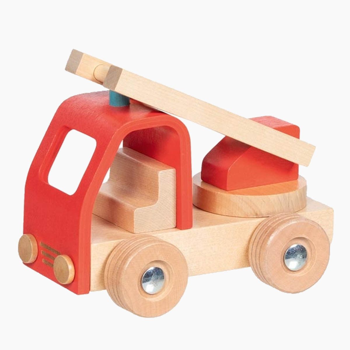 goki Spielzeug-Feuerwehr Feuerwehrfahrzeug Leiterwagen Goki, (Packung, 1-tlg., set), Spielspaß für kleine Feuerwehrhelden