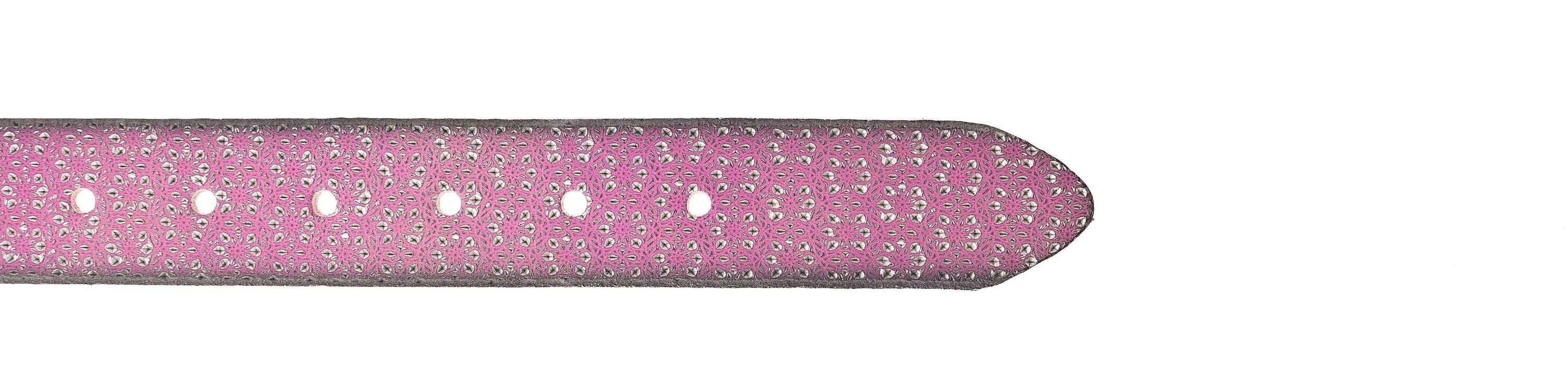 silber b.belt pink Mara - maurischer metallic mit Prägung Ledergürtel