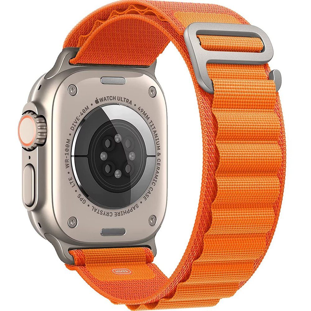 GelldG Uhrenarmband Tragbar Sport Armband Kompatibel mit Apple Watch 8Ultra, Ersatzarmband orange