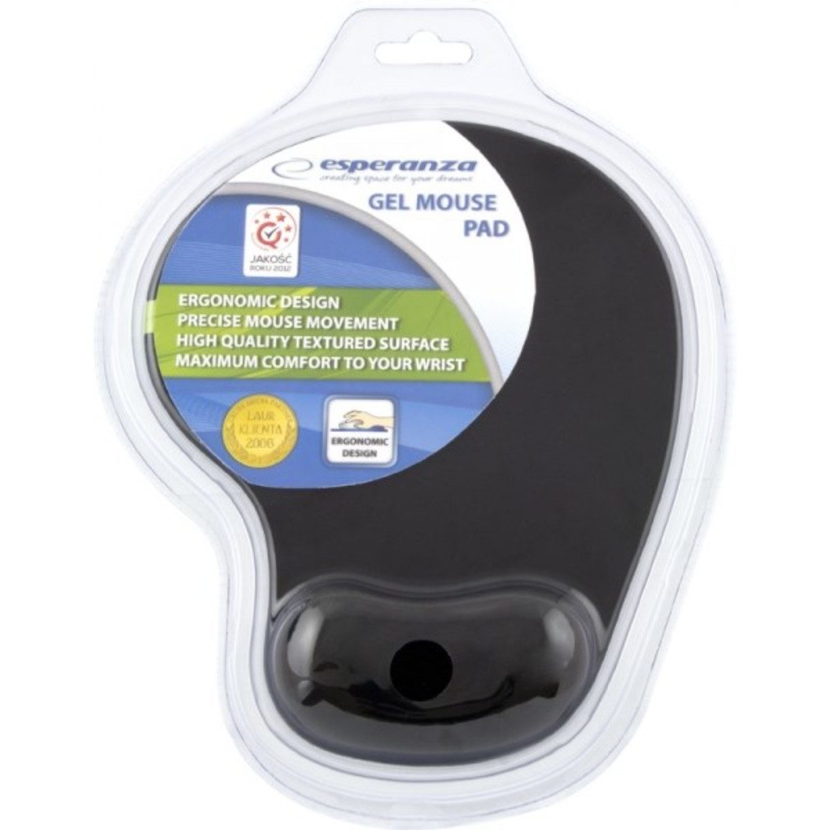 Esperanza Mauspad EA137K (1x Mauspad), Gel Mauspad mit Handgelenkauflage