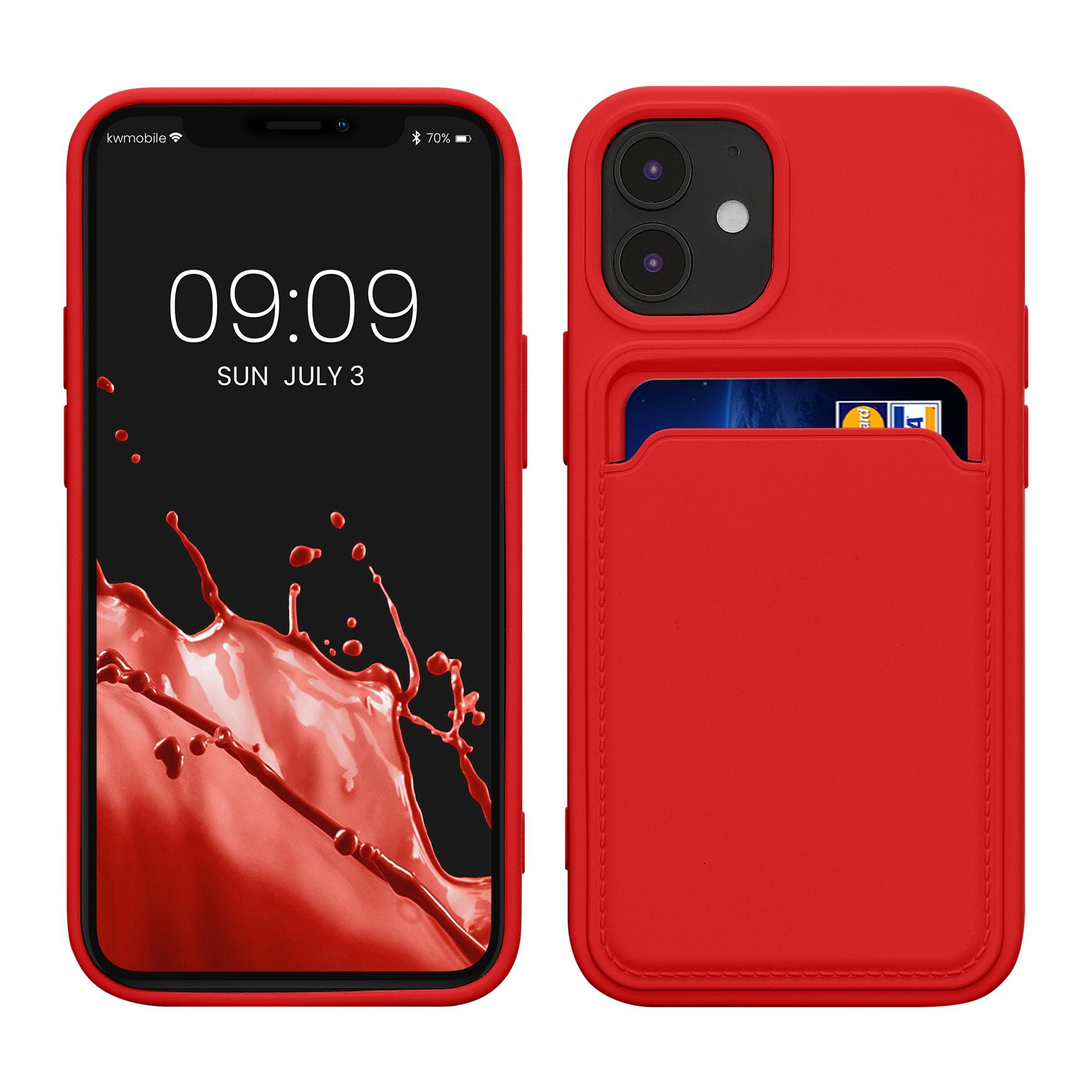 kwmobile Handyhülle Hülle für Apple iPhone 12 mini, Handyhülle mit Fach für Karten - Handy Cover Case