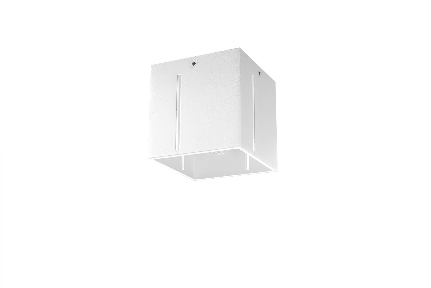 Warmweiß, FUFIA, Aluminium Weiß Wohnzimmer eckig LED Flur klein Deckenleuchte 10x10x10cm Licht-Erlebnisse G9 Deckenlampe wechselbar,