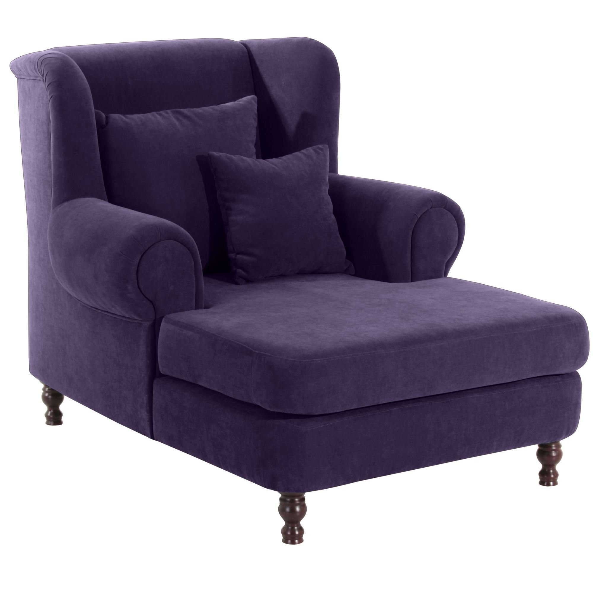 Bezug nussbaum 58 violett verarbeitet,bequemer hochwertig Sessel 1-St), XXL-Sessel dunkel inkl. Karley Sitz Kostenlosem XXL Veloursstoff Buche Kessel Versand, / aufm (Sparpreis