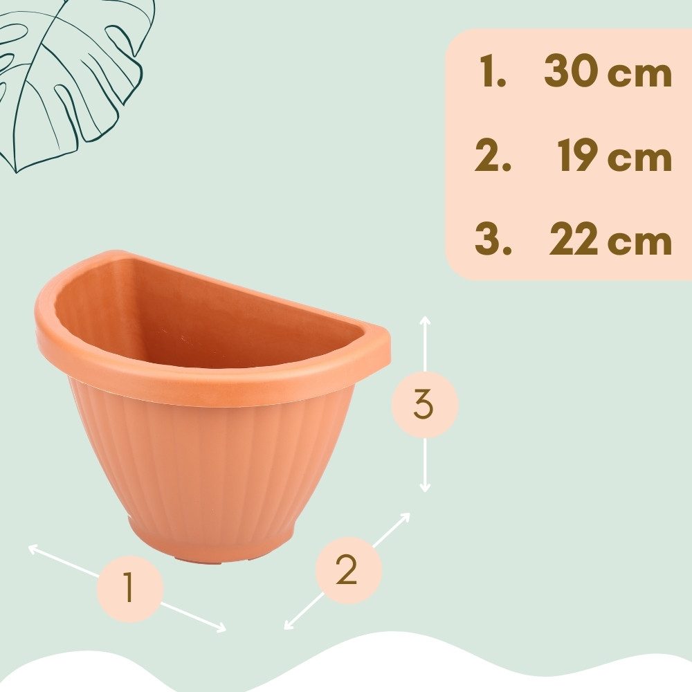 GarPet Blumentopf 4er Set Blumentopf Wand Blumen Vase Pflanzen Halterung 30 Terrakotta