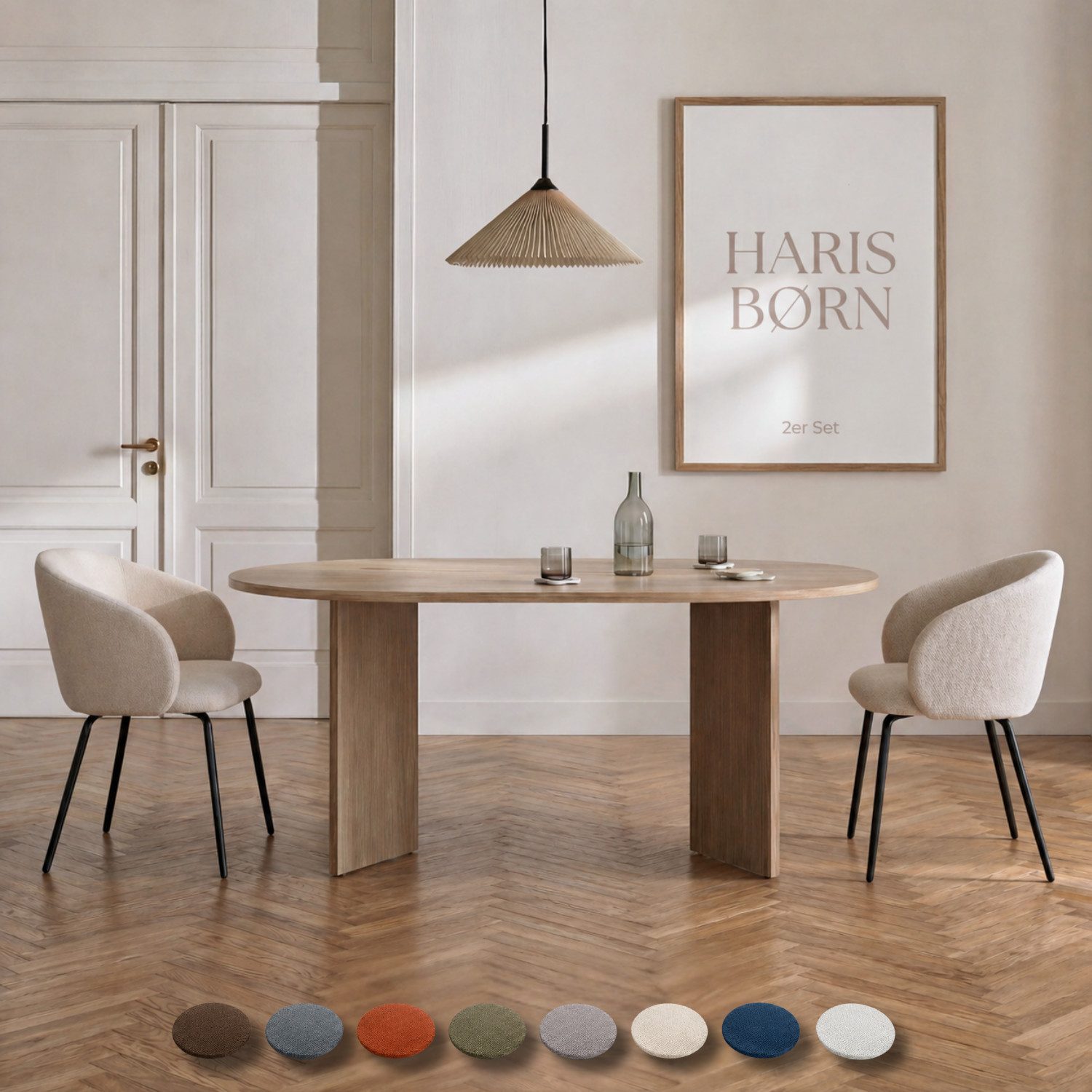 Haris Børn Esszimmerstuhl mit Armlehnen NØR - Hochwertige Polsterstühle für Esszimmer (Set, 2 St), Premium Esszimmer Stühle & Wohnzimmer Stühle