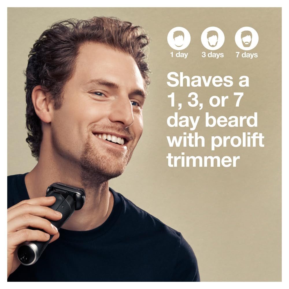 Braun Gesichtshaarrasierer Series 9 Pro 9460cc Herrenrasierer – 4+1 Scherkopf, Wet&Dry, 5-in-1 Reinigungsstation, ProLift Trimmer, 60 Min. Akkulaufzeit, Aufsätze: 0, ProLift Trimmer, Einzelgerät mit Zubehör, 4 Schneidelemente + 1 SkinGuard, ProLift Trimmer, Sonic-Technologie