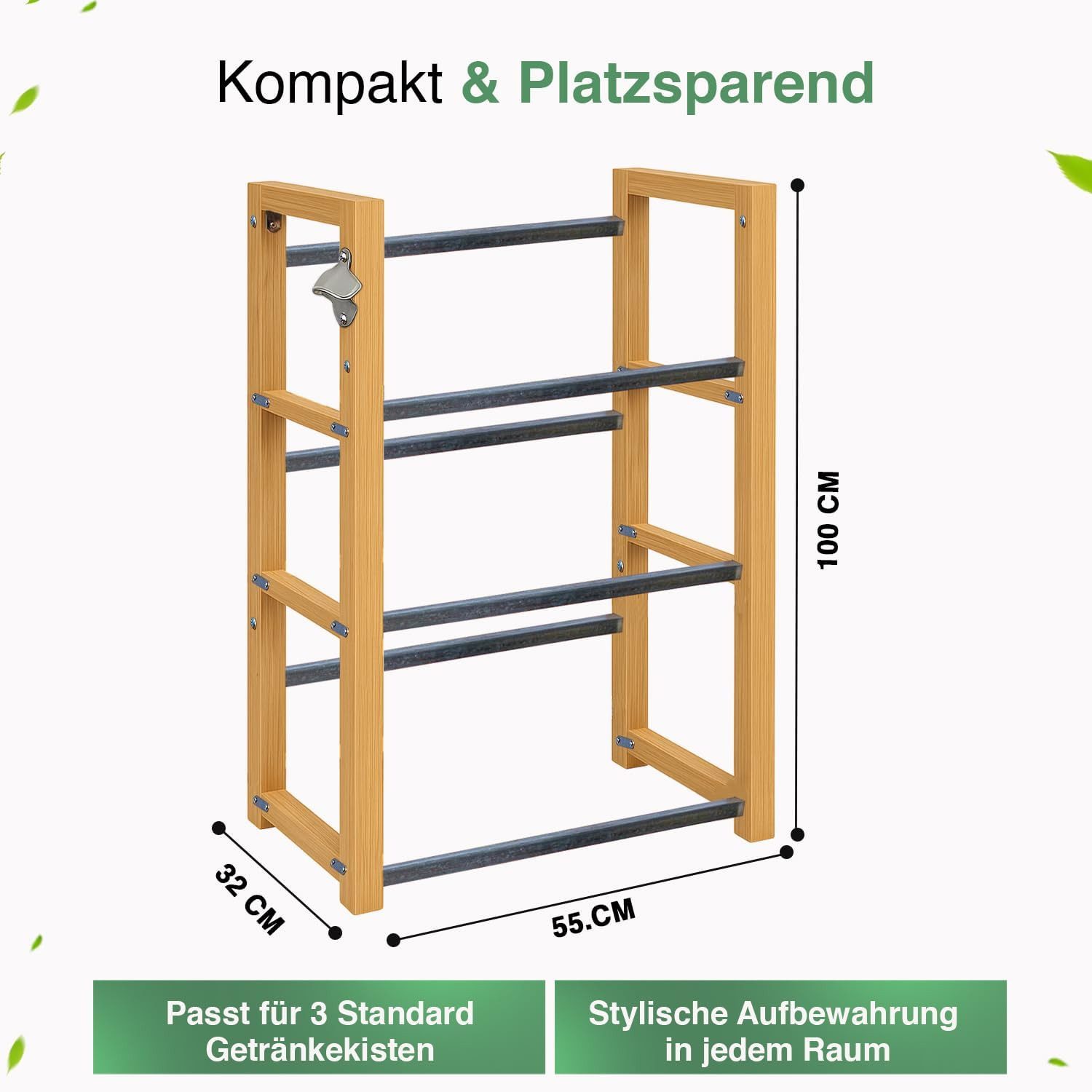Dimono Flaschenregal DIMONO Bambus Getränkekisten Regal – Ablage für 2/3/6 günstig online kaufen