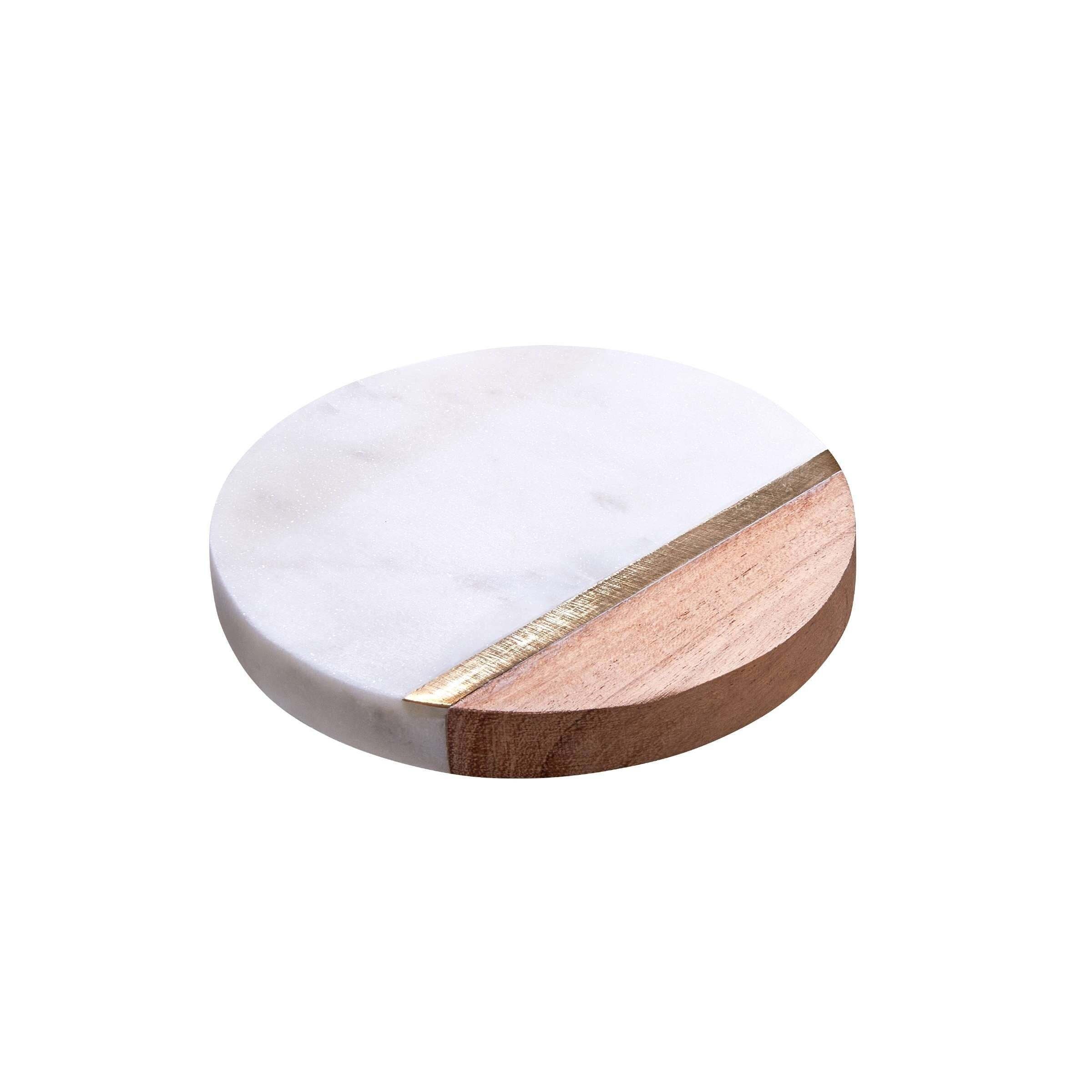 BUTLERS mit KITCHEN Goldstreifen Untersetzer Glasuntersetzer MARBLE Ø10cm