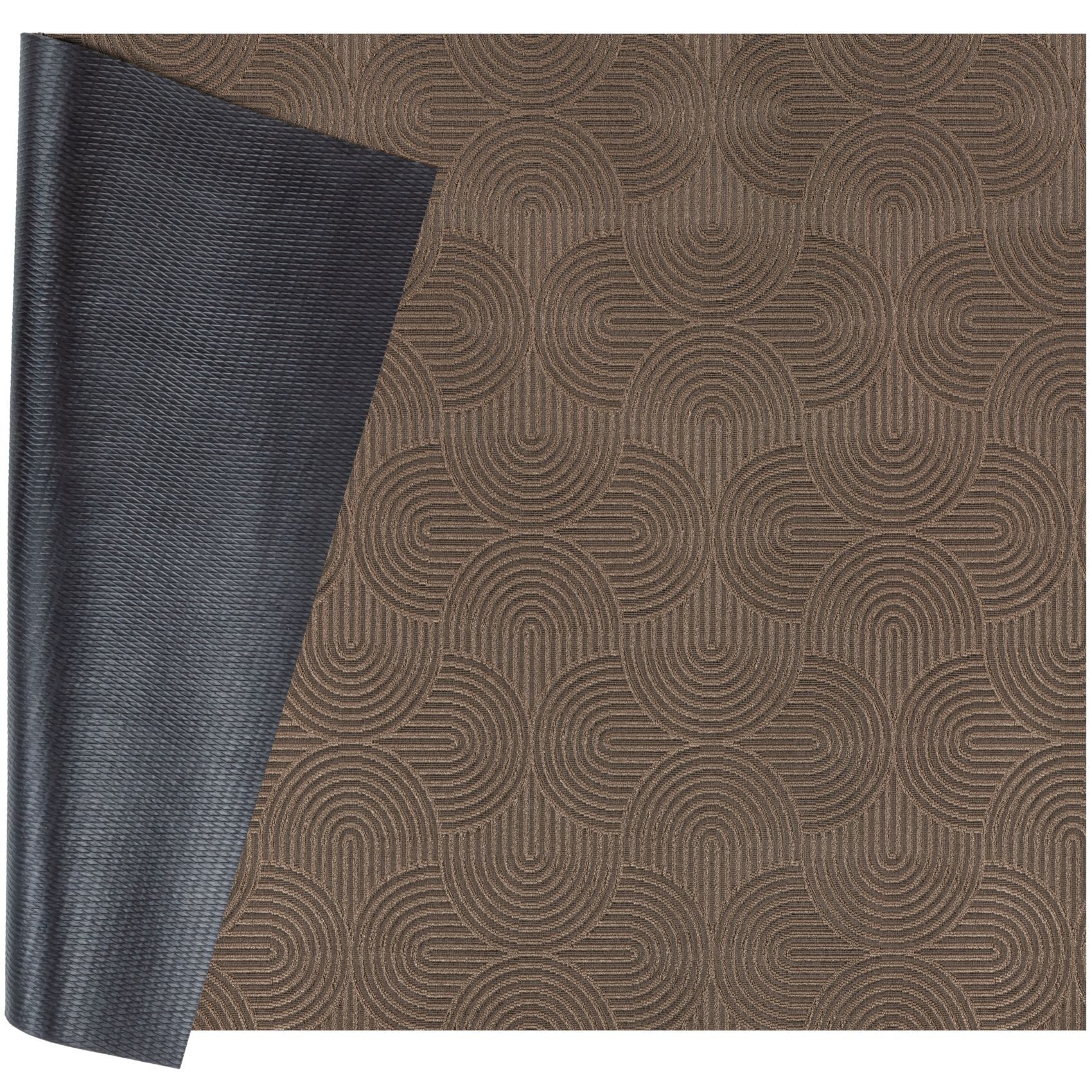 ANRO Läufer Velora Teppichläufer hochwertig Küchenteppich, Rechteckig, Höhe: 3 mm, Küchen- Flurläufer 100cm Bauhaus Braun pflegeleicht