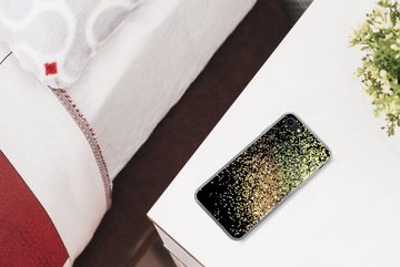 MuchoWow Handyhülle Luxus - Glitzer - Gold - Design - Schwarz, Handyhülle Apple iPhone 8, Smartphone-Bumper, Print, Handy Schutzhülle