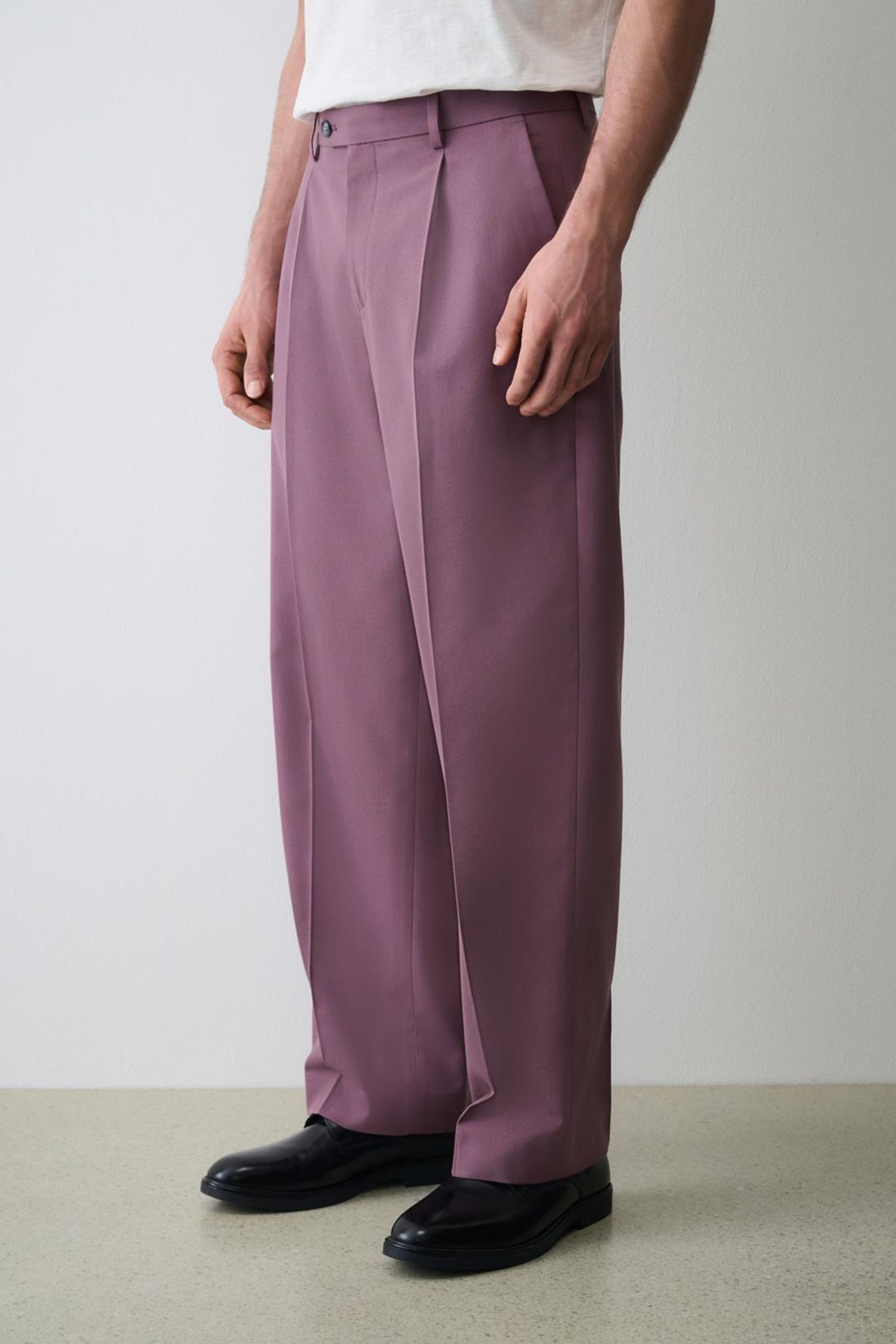 Anzughose Strukturierte Loose Fit Anzughose
