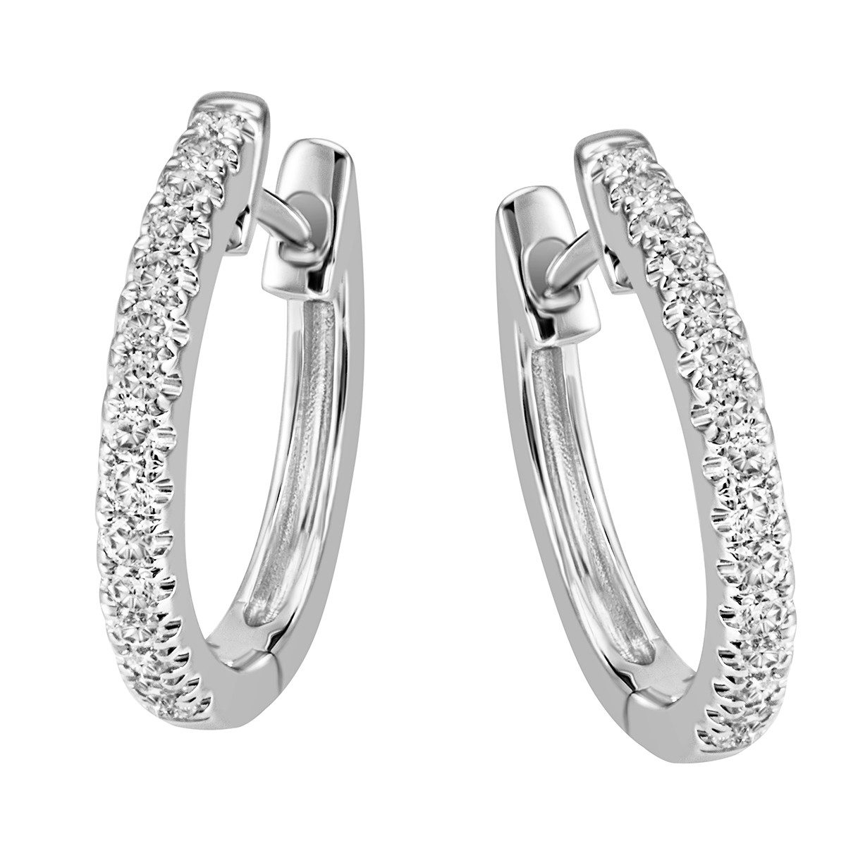 Reflexion Diamonds Klappcreolen rund aus 585/750 günstig online kaufen