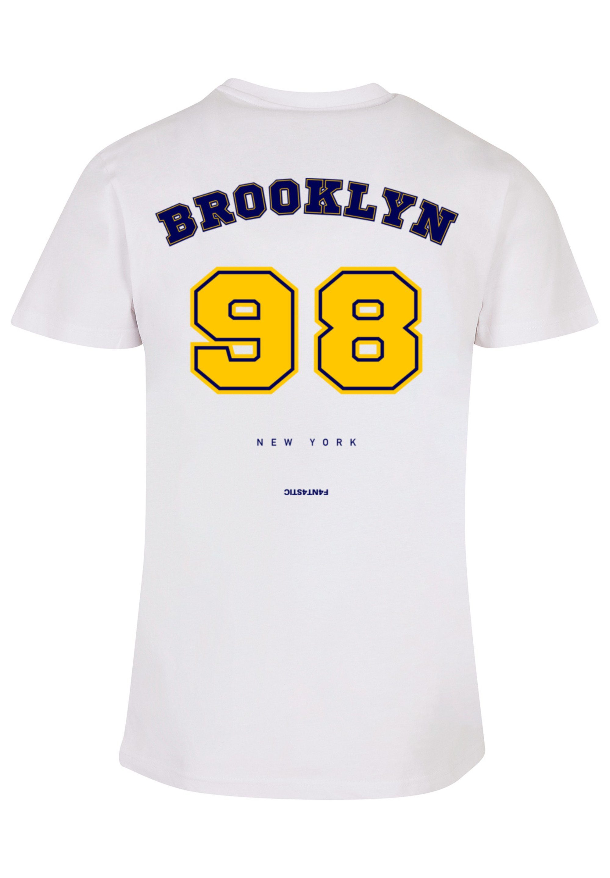 F4NT4STIC T-Shirt TEE weiß UNISEX NY Print 98 Brooklyn