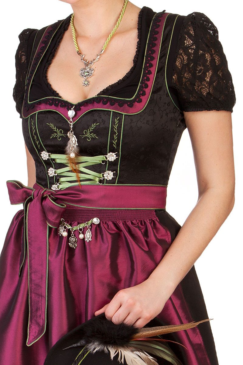 Spieth & Wensky Dirndl Dirndl lang 2tlg. - NACHT/LANG - granat