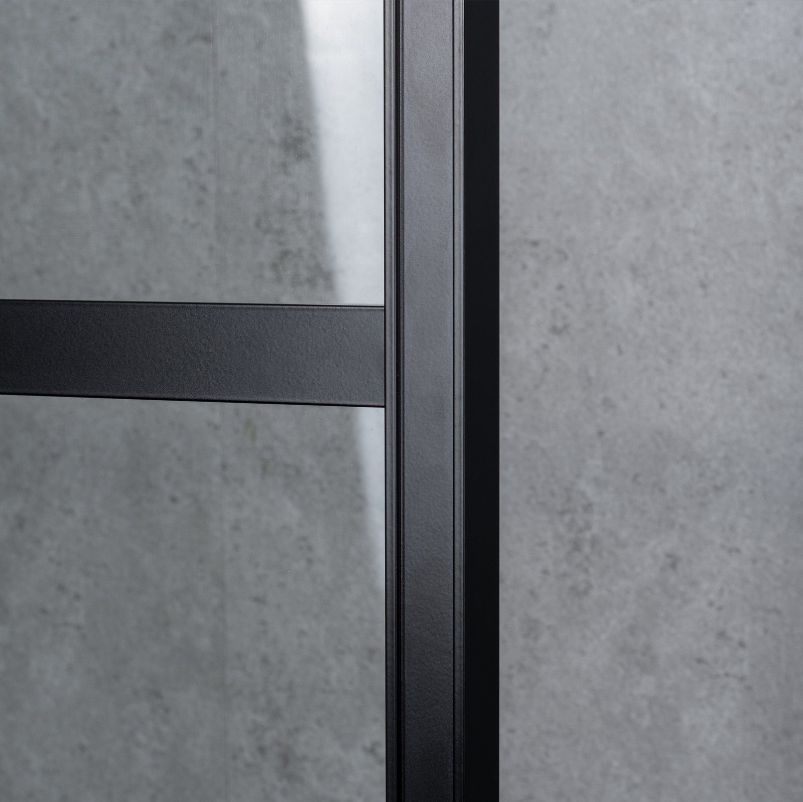 inova wohnen Glasschiebetür klar schwarzer Rahmen Dekorleisten, Komplett Set mit Schienensystem und Softclose – Bild 5 von 5