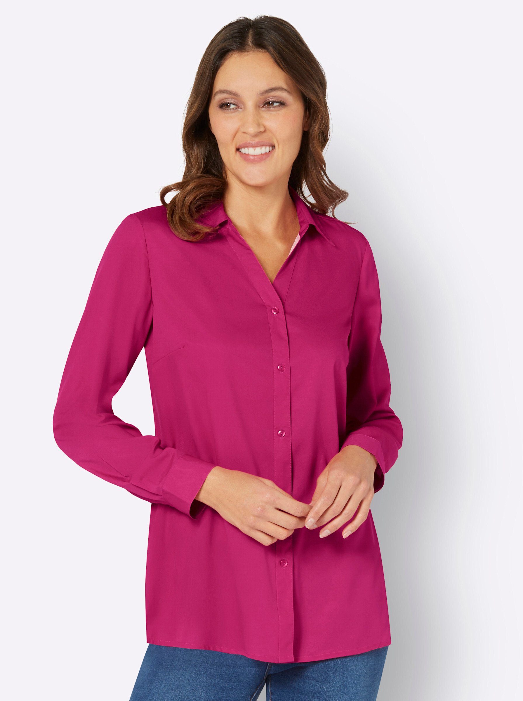 Sieh an! Klassische Bluse Longbluse . günstig online kaufen