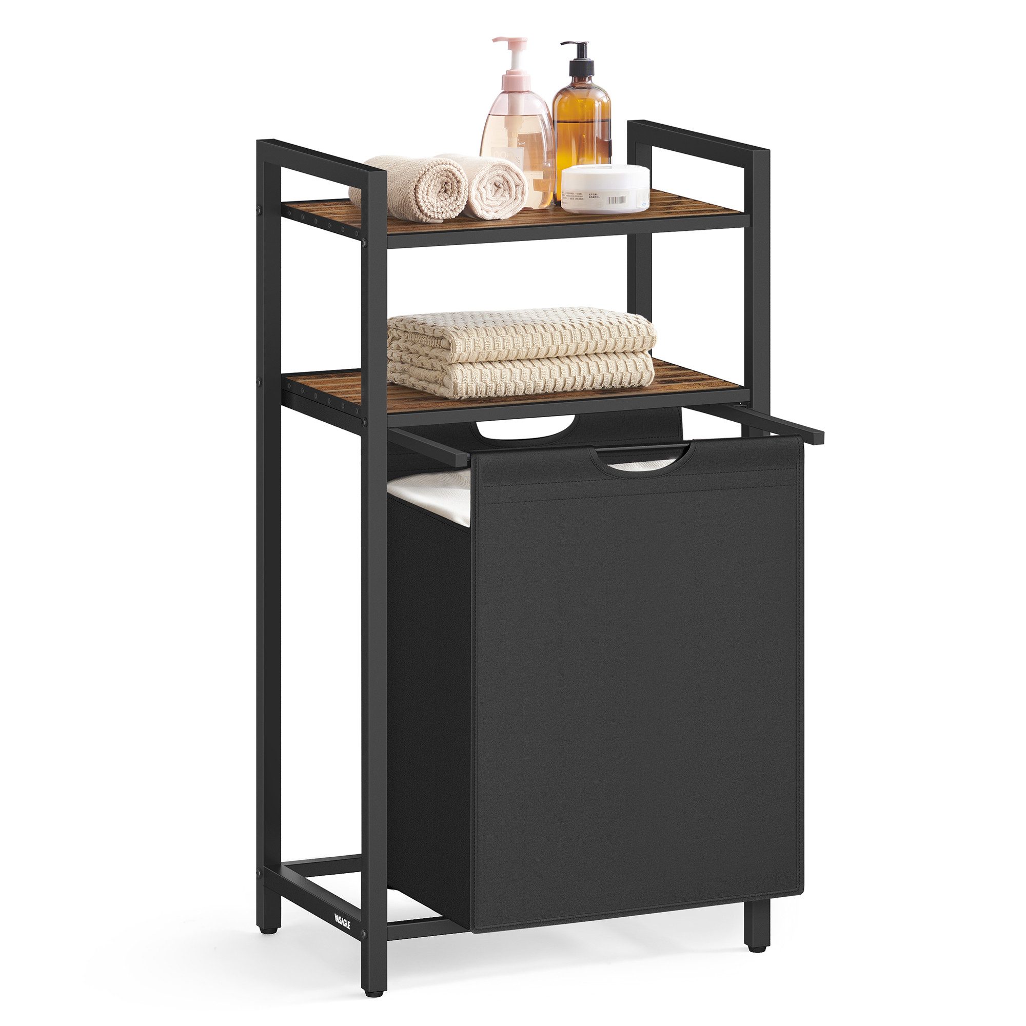 VASAGLE Wäschekorb, Wäschesammler mit 2 Ablagen, 65 Liter, Wäschesack auszi günstig online kaufen