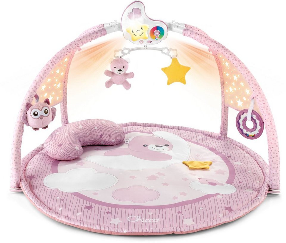 Chicco Baby Gym Farbspiel Gym, Pink, mit Projektionen und Melodien,  Projektor abnehmbar und als Nachtlicht verwendbar