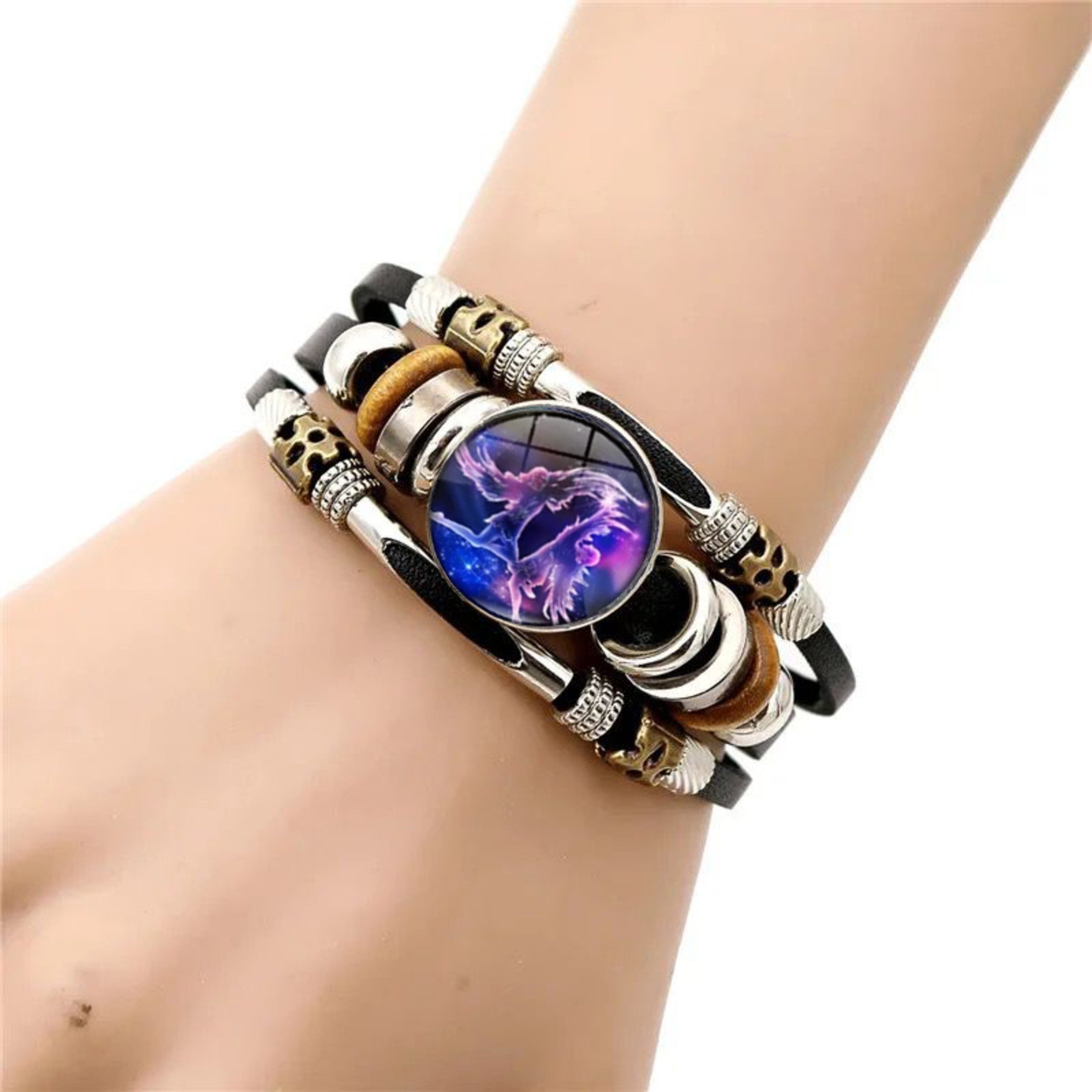 Stelby Armband mit Gravur Armband Sternzeichen Zwillinge mit 3D Gravur im Glas (Weihnachtsgeschenk, Geburtstagsgeschenk, Valentinstaggeschenk, modern, minimalistisch), langlebig, pflegeleicht, unisex