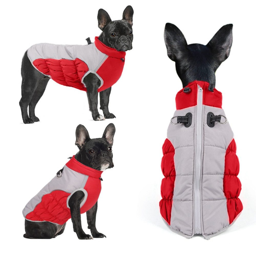 Blusmart Hundejacke XL-6XL Reiß verschluss Hund Wintermantel, Thermojacke und reflektierende Weste mit Gürtel-D-Ring