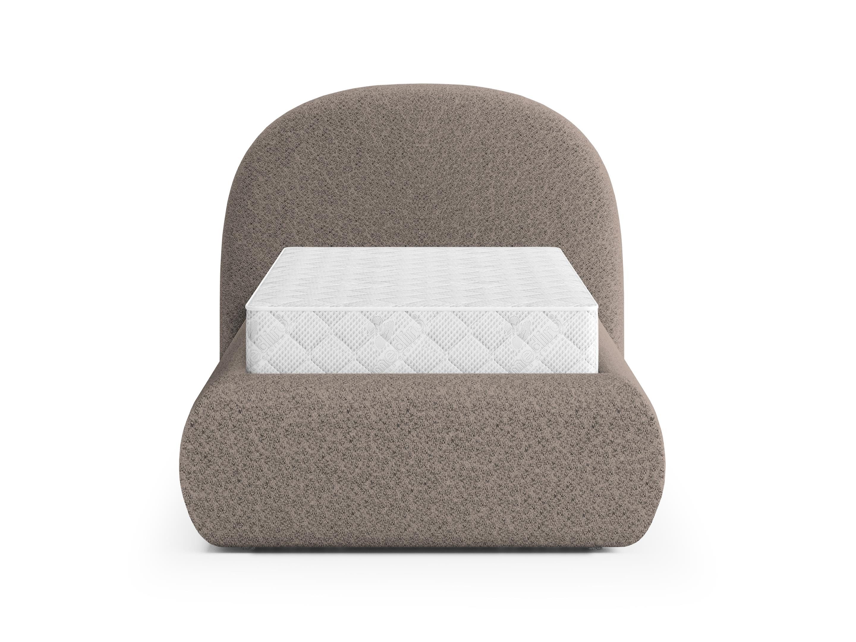 Beautysofa Polsterbett MOTTI 90x200 mit Bettkasten und gepolstertem Kopfteil (mehrere Farben, Bouclé-Stoff), wahlweise ohne Matratze oder mit Matratze – Bild 3 von 5