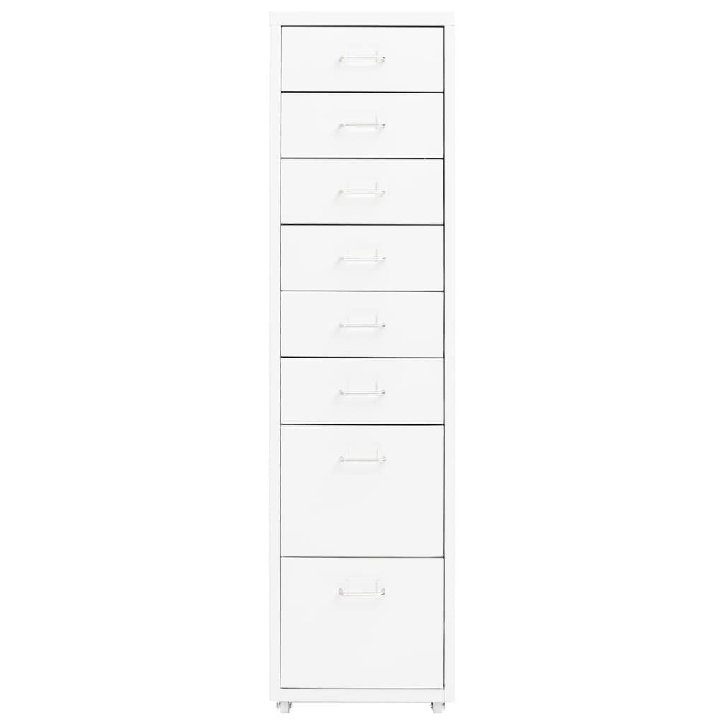 furnicato Aktenschrank mit Rollen Weiß 28x41x109 günstig online kaufen