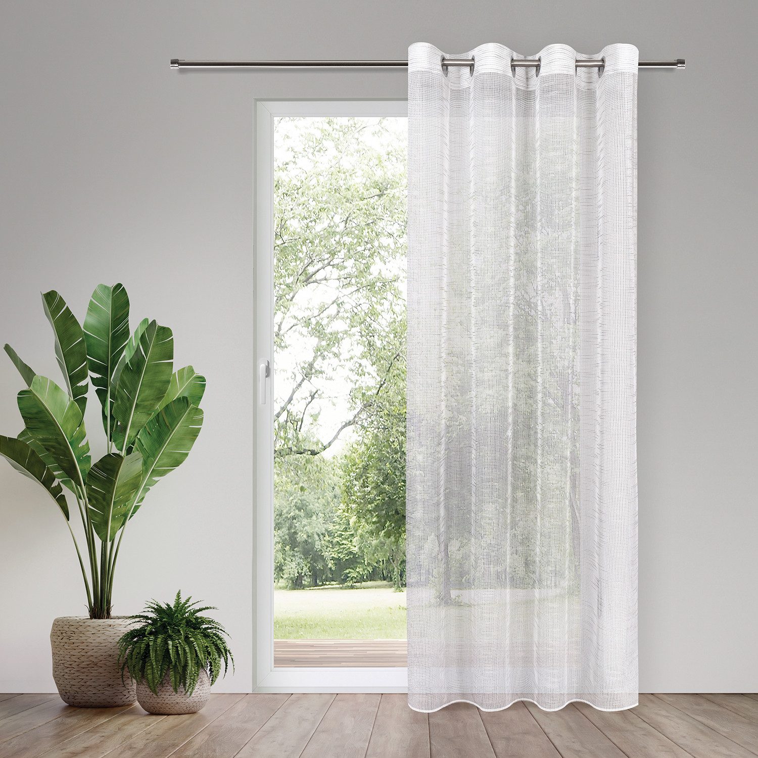 Gerster Vorhang Bodo (1 St), Ösen, transparent, SB-Ösenschal "Bodo"