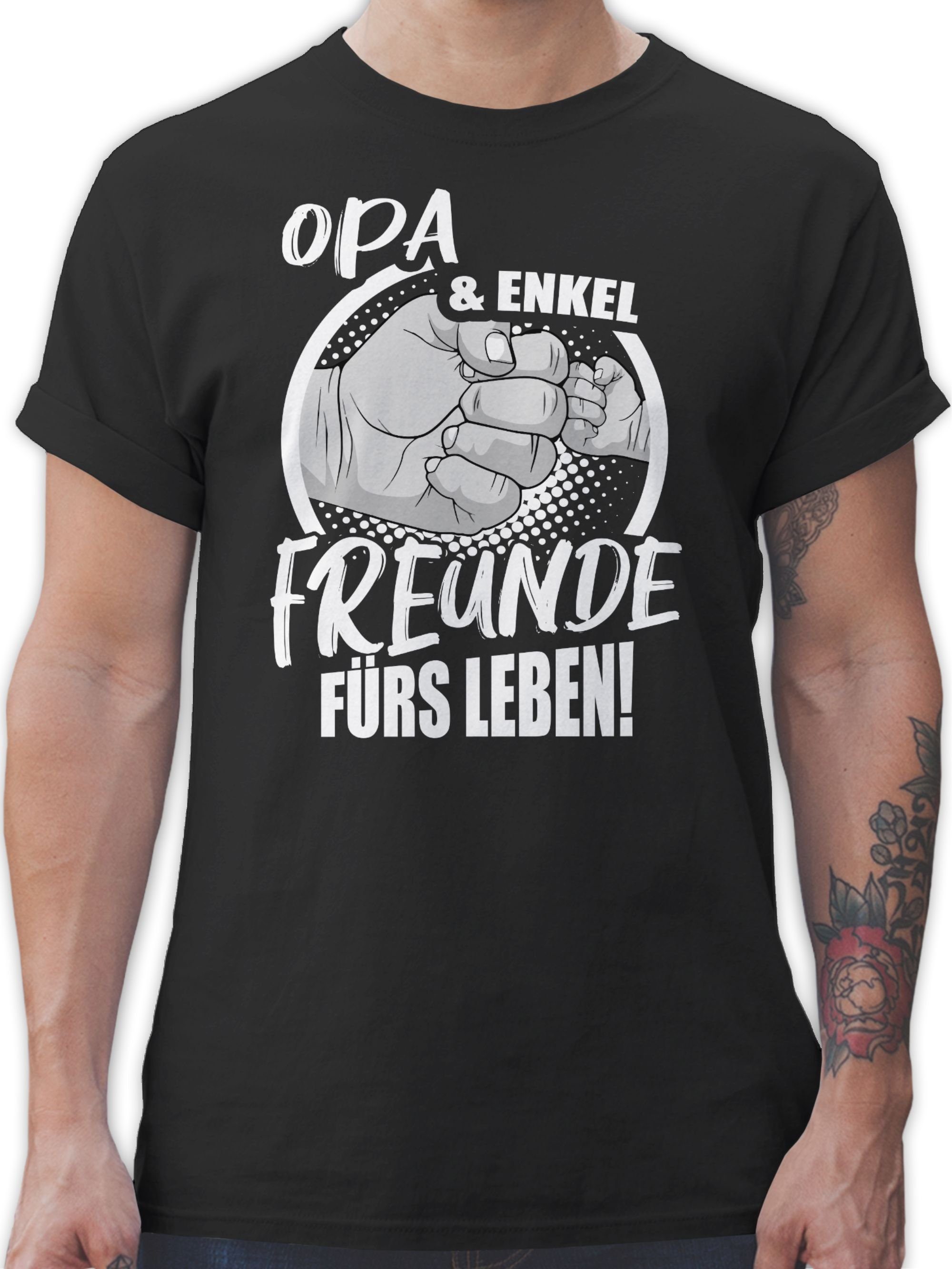 Shirtracer T-Shirt Opa & Enkel Freunde fürs Leben! Opa Geschenke 2 Schwarz