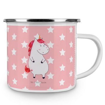 Mr. & Mrs. Panda Becher Einhorn Wut - Rot Pastell - Geschenk, Trinkbecher, Arbeit, Pegasus, C, Emaille, Kratzfeste Emaille