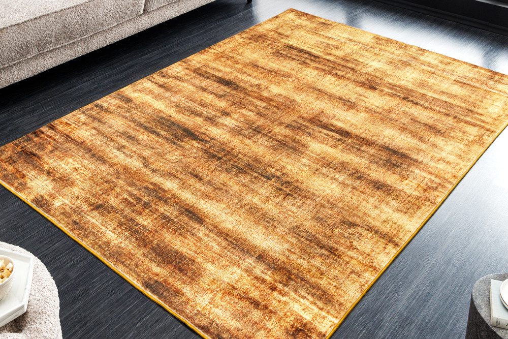 riess-ambiente Designteppich SOFT TOUCH 230x160cm senfgelb gold · Indoor Kurzflor-Teppich, rechteckig, Höhe: 8 mm, Wohnzimmer · Fußbodenheizung-geeignet · pflegeleicht · modernes Design