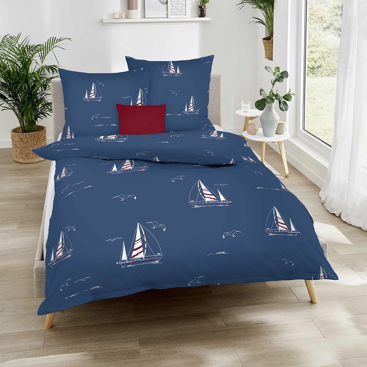 Kaeppel Bettwäsche Yacht, Renforce, 2 teilig, Bettwäsche mit maritimem Desi günstig online kaufen