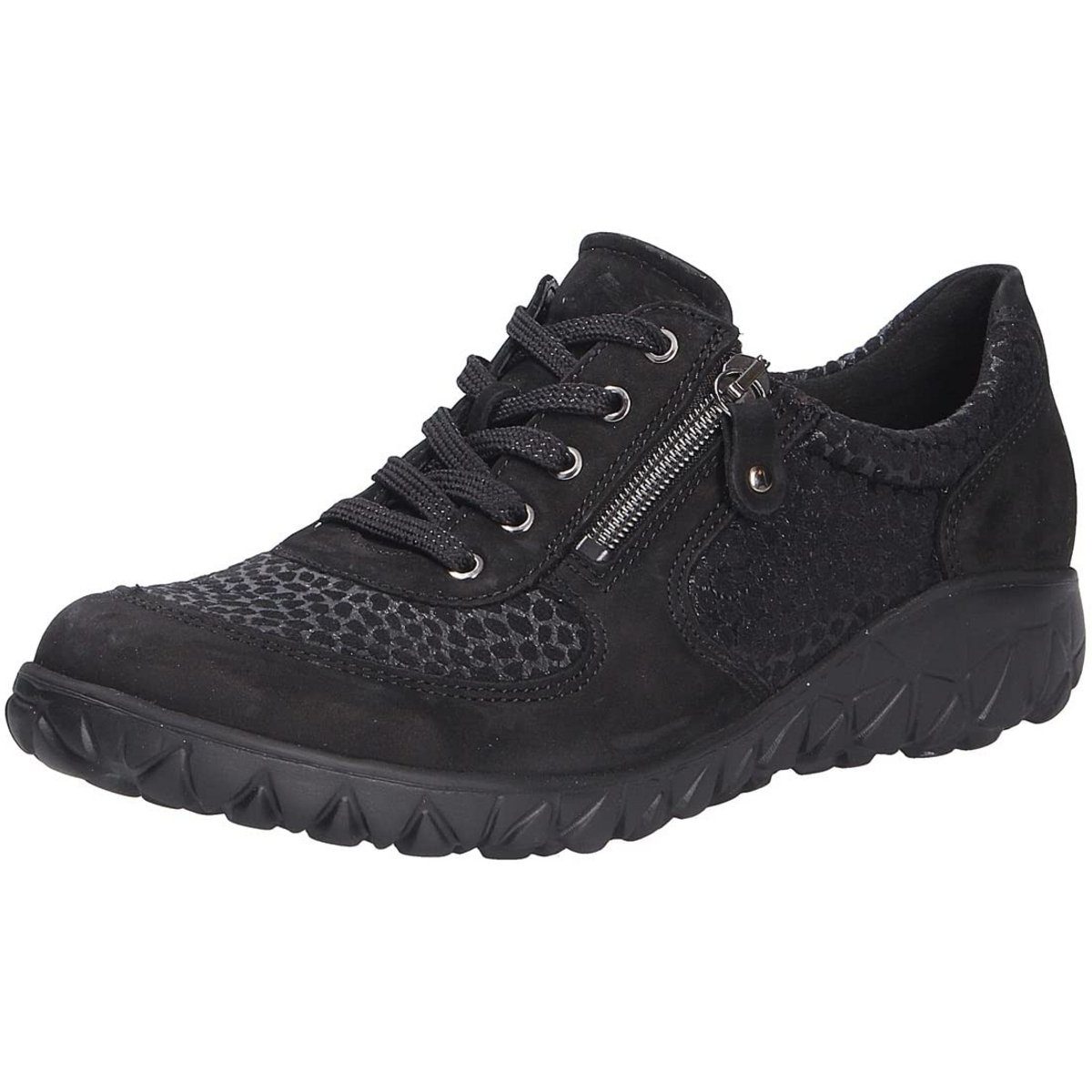 Freizeit Schnürer für Damen in schwarz Sneaker