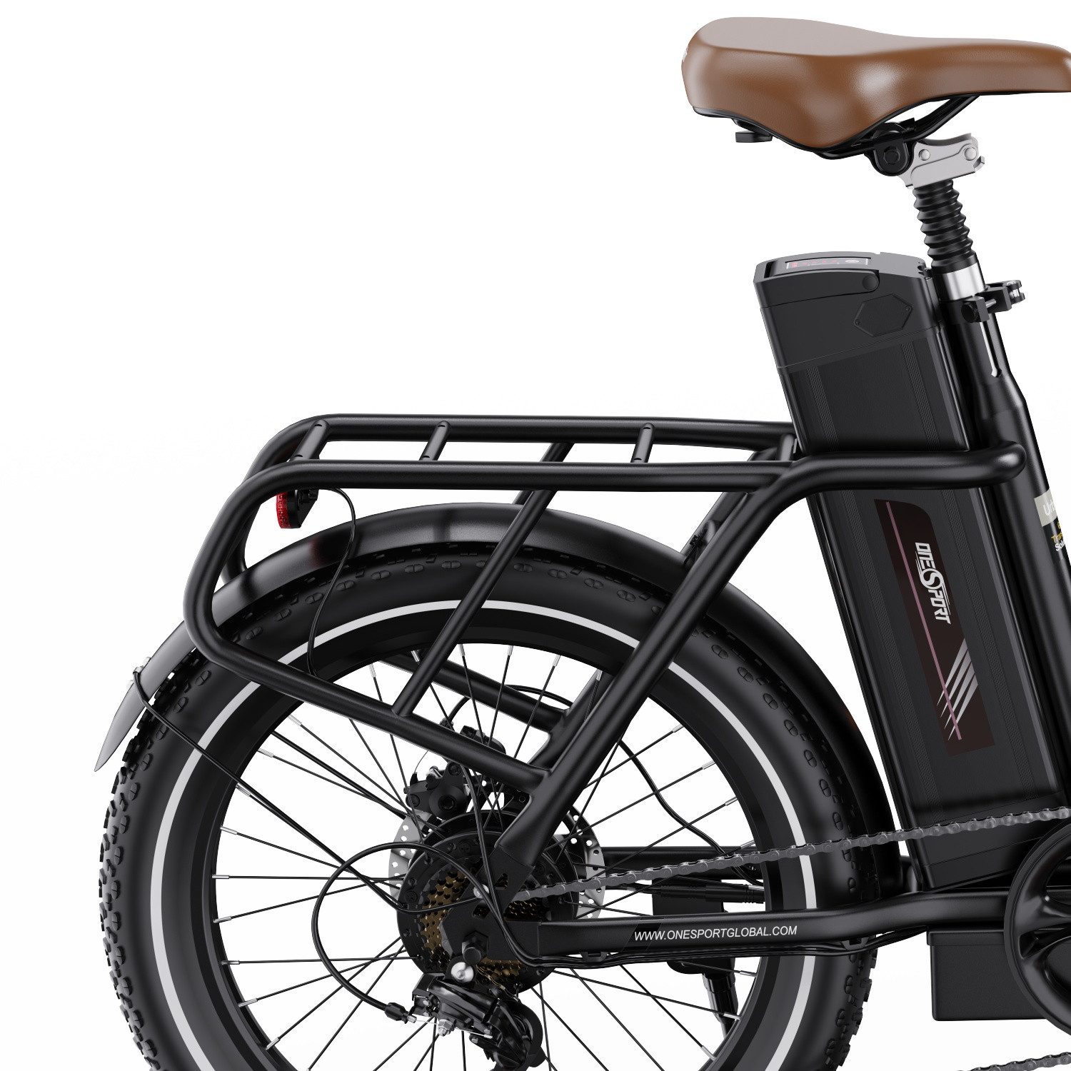 Onesport E-Bike Faltrad OT16-2 klappbares Citybike mit dicken 20 Zoll-Reifen, Retro Pedelec, Shimano, Kettenschaltung, Heckmotor, 816 Wh, (mit Schutzbleche), Elektrofahrrad mit Scheibenbremse und Gepäckträger